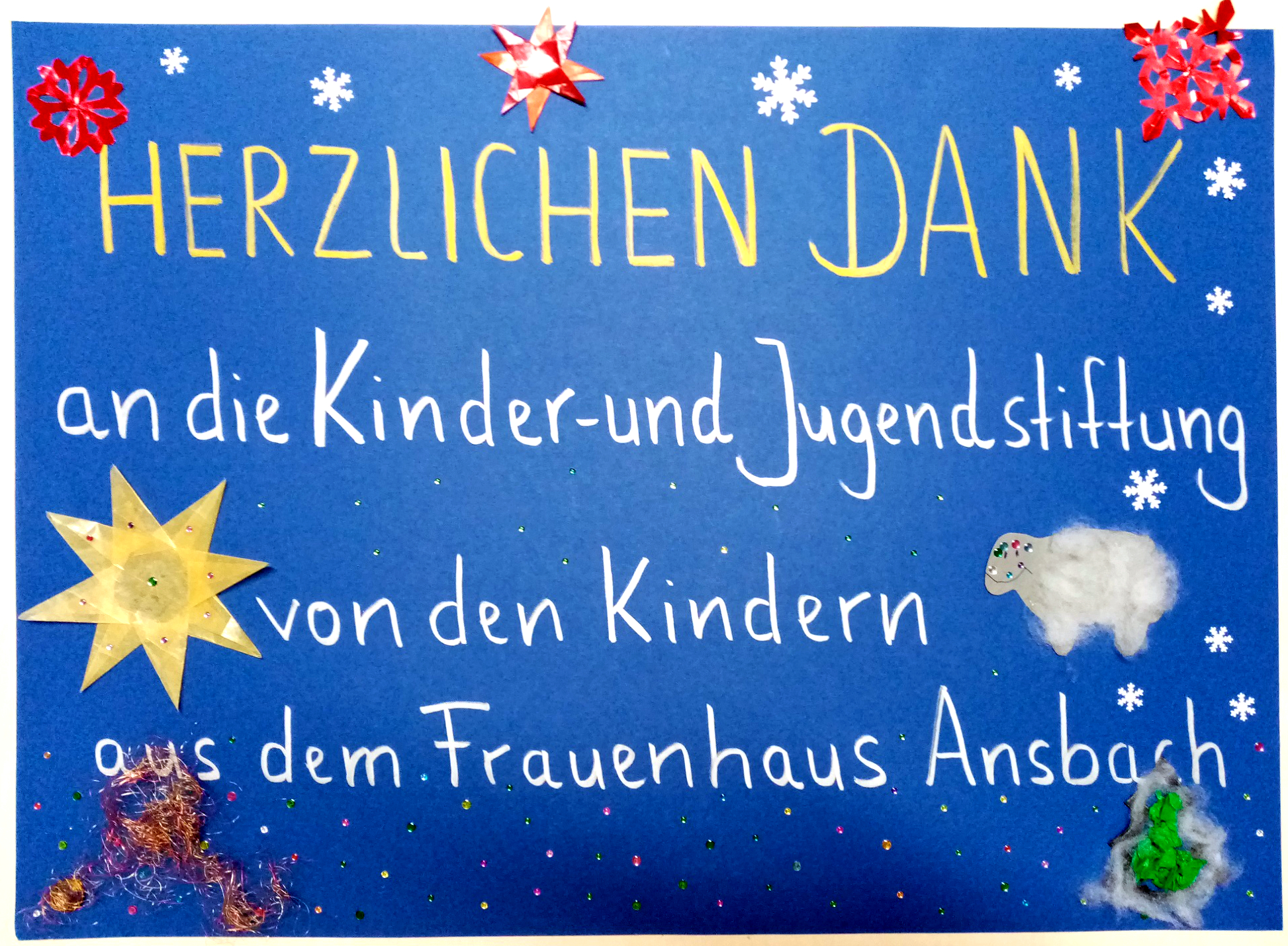 Dankesplakat für die Kinder- und Jugendstiftung