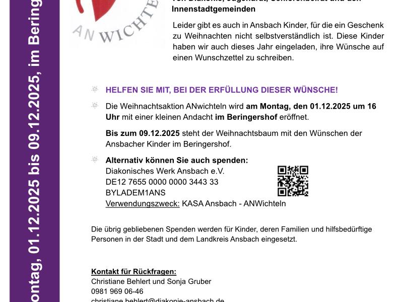 EINE WEIHNACHTS-WUNSCH-AKTION (c) Diakonie Ansbach EINE WEIHNACHTS-WUNSCH-AKTION