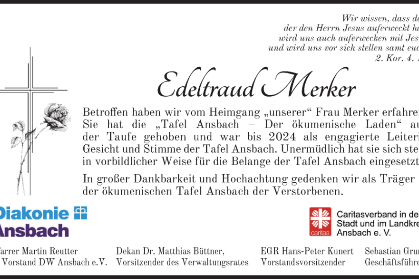 Traueranzeige Edeltraud Merker (FLZ 21.03.25)